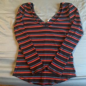 Free People Long Sleeve Off-shoulder Shirt